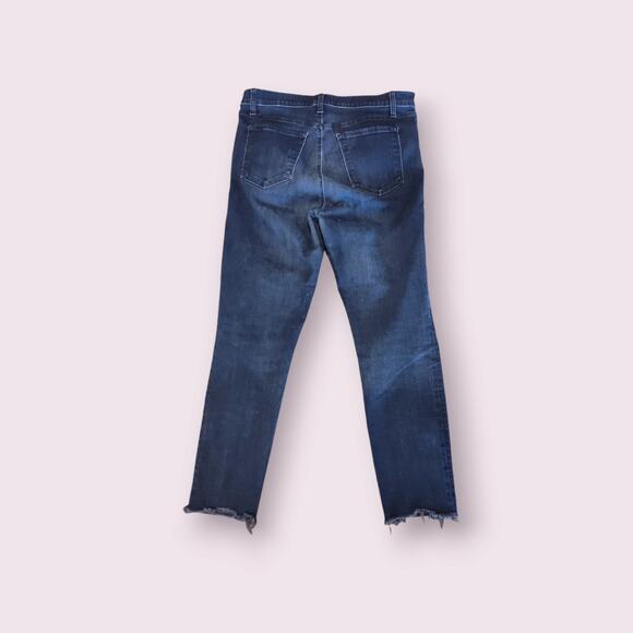J Brand Women's Maria High Rise‎ Skinny Indigo Cutoff Ankle Jeans Size 31 - Picture 2 of 7